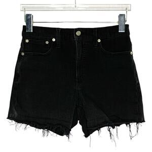 Madewell 26 Womens High Rise Denim Shorts in Lunar Wash Black
